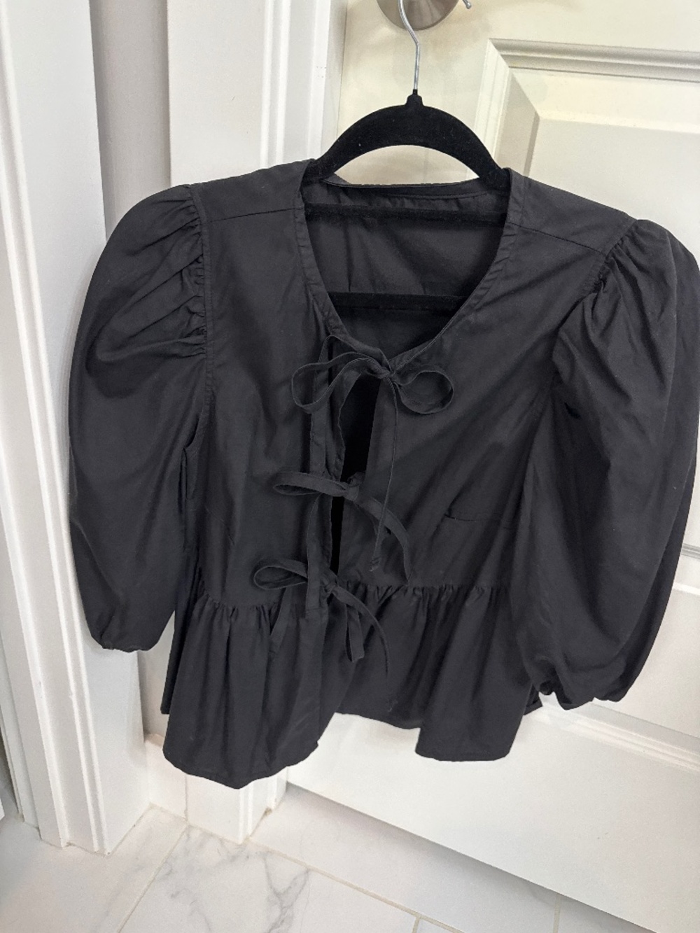 Black shirt with ties
